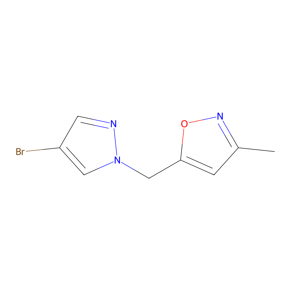 5-[(4-Bromopyrazol-1-yl)methyl]-3-methyl-1,2-oxazole molecular structure, CAS 1182432-02-5