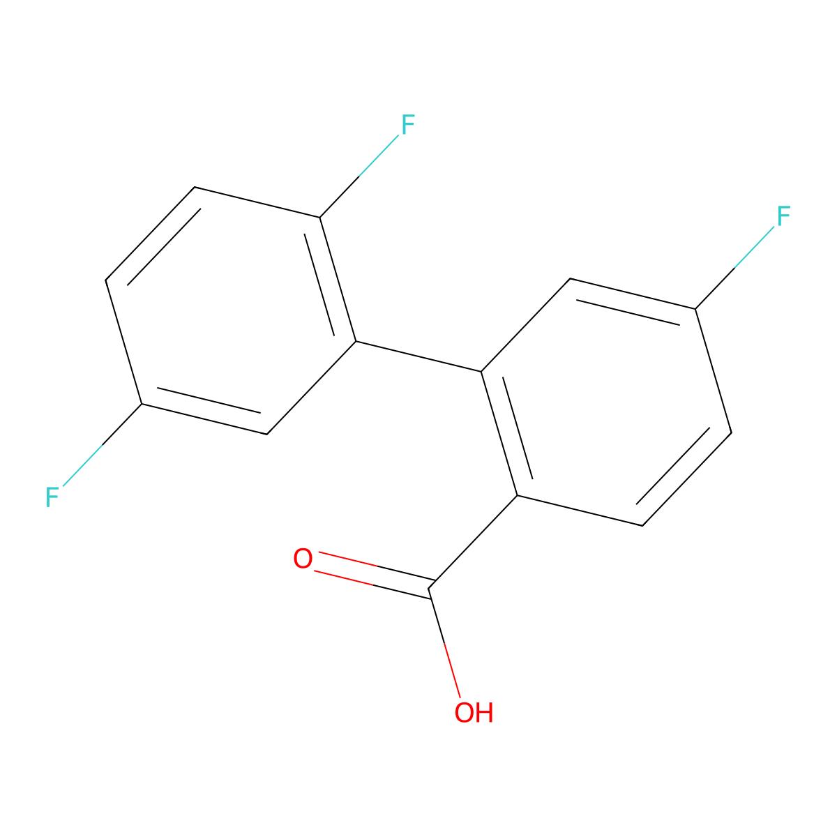 2-(2,5-Difluorophenyl)-4-fluorobenzoic acid molecular structure, CAS 1182432-89-8