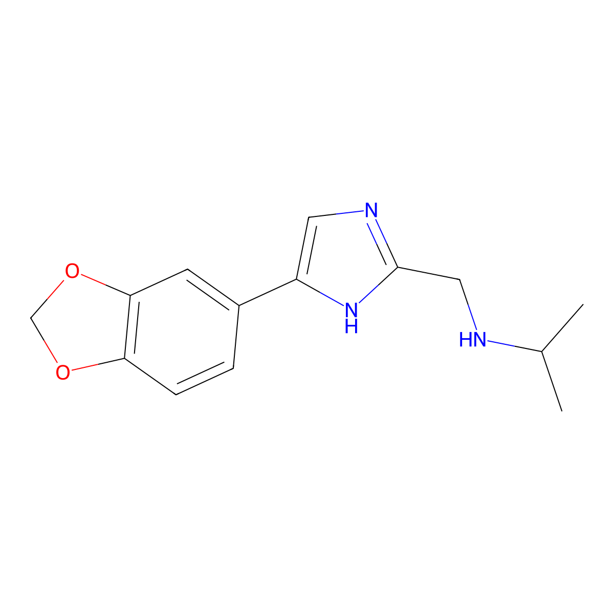 {[4-(1,3-dioxaindan-5-yl)-1H-imidazol-2-yl]methyl}(propan-2-yl)amine molecular structure, CAS 1182433-11-9