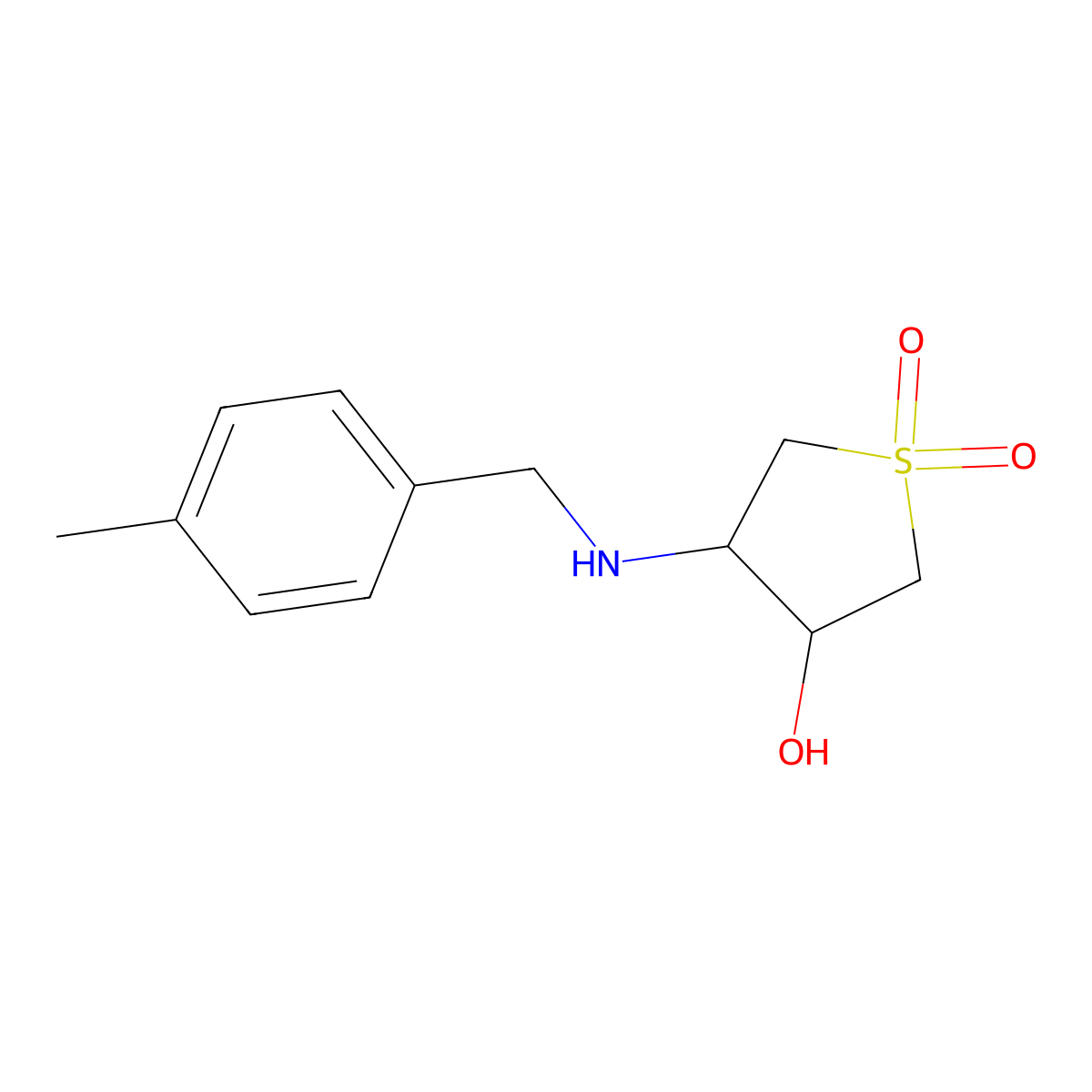 4-[(4-Methylbenzyl)amino]tetrahydrothiophene-3-ol 1,1-dioxide molecular structure, CAS 1182435-95-5