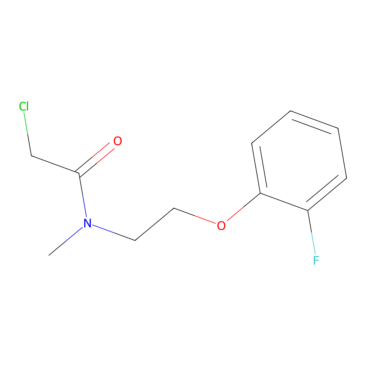2-chloro-N-(2-(2-fluorophenoxy)ethyl)-N-methylacetamide molecular structure, CAS 1182438-10-3