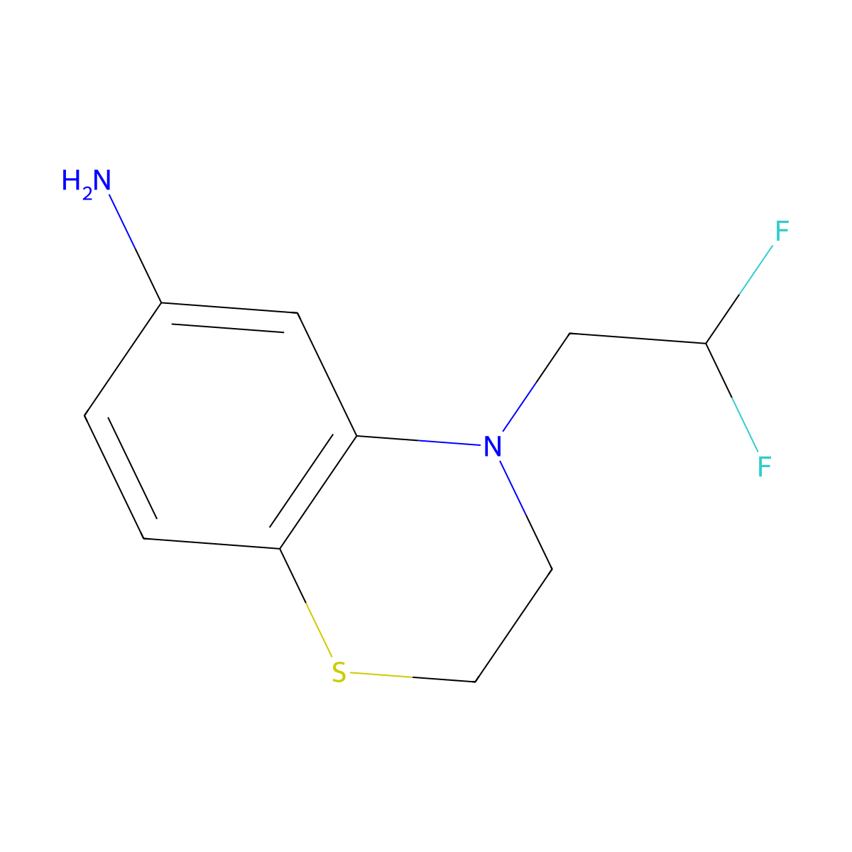 4-(2,2-Difluoroethyl)-3,4-dihydro-2H-1,4-benzothiazin-6-amine molecular structure, CAS 1182438-31-8
