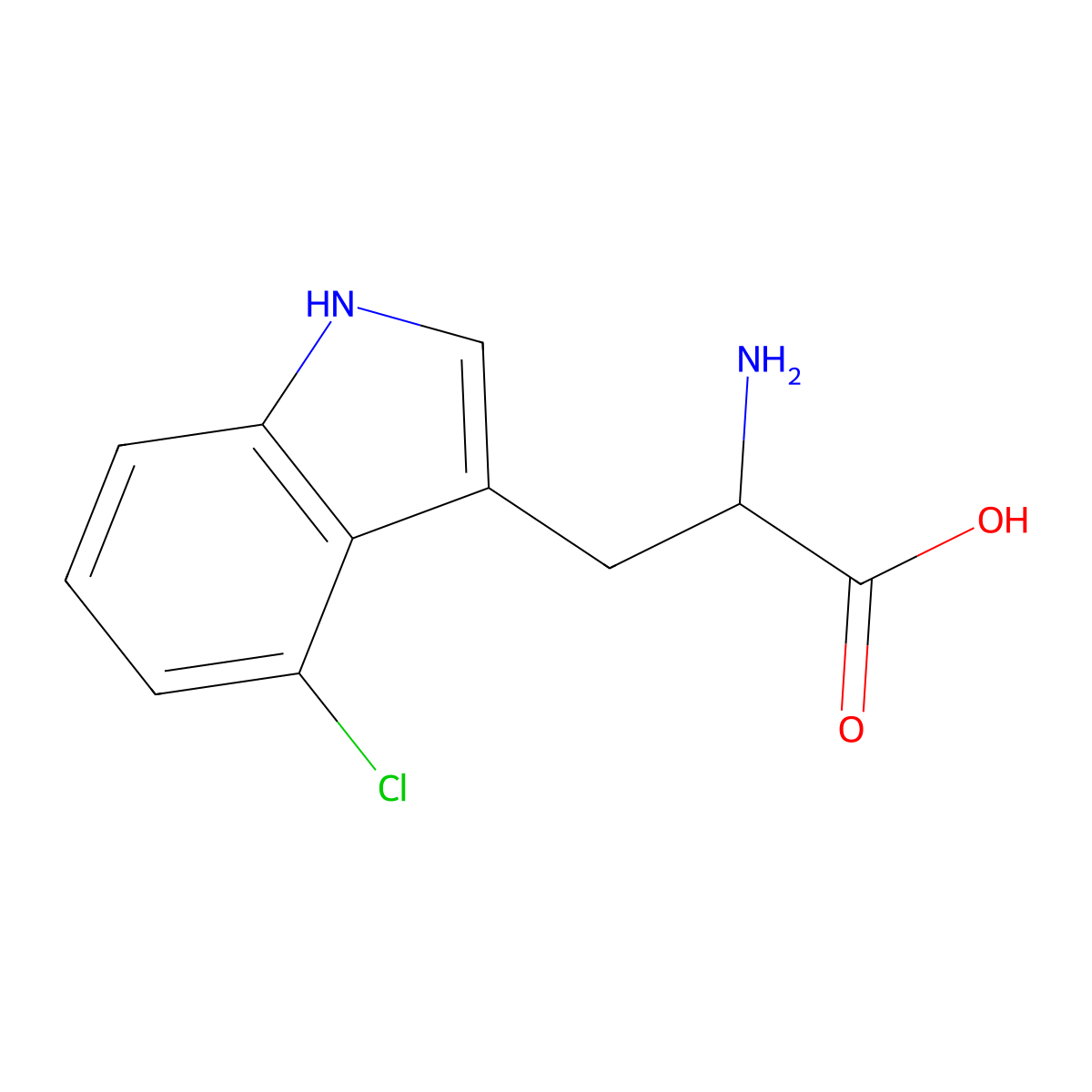 2-amino-3-(4-chloro-1H-indol-3-yl)propanoic acid molecular structure, CAS 118244-93-2
