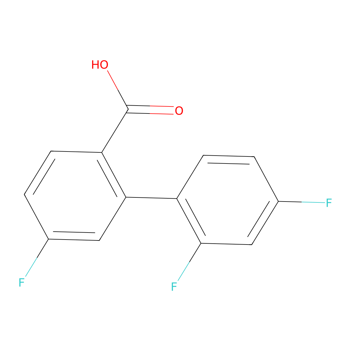 2-(2,4-Difluorophenyl)-4-fluorobenzoic acid molecular structure, CAS 1182443-20-4