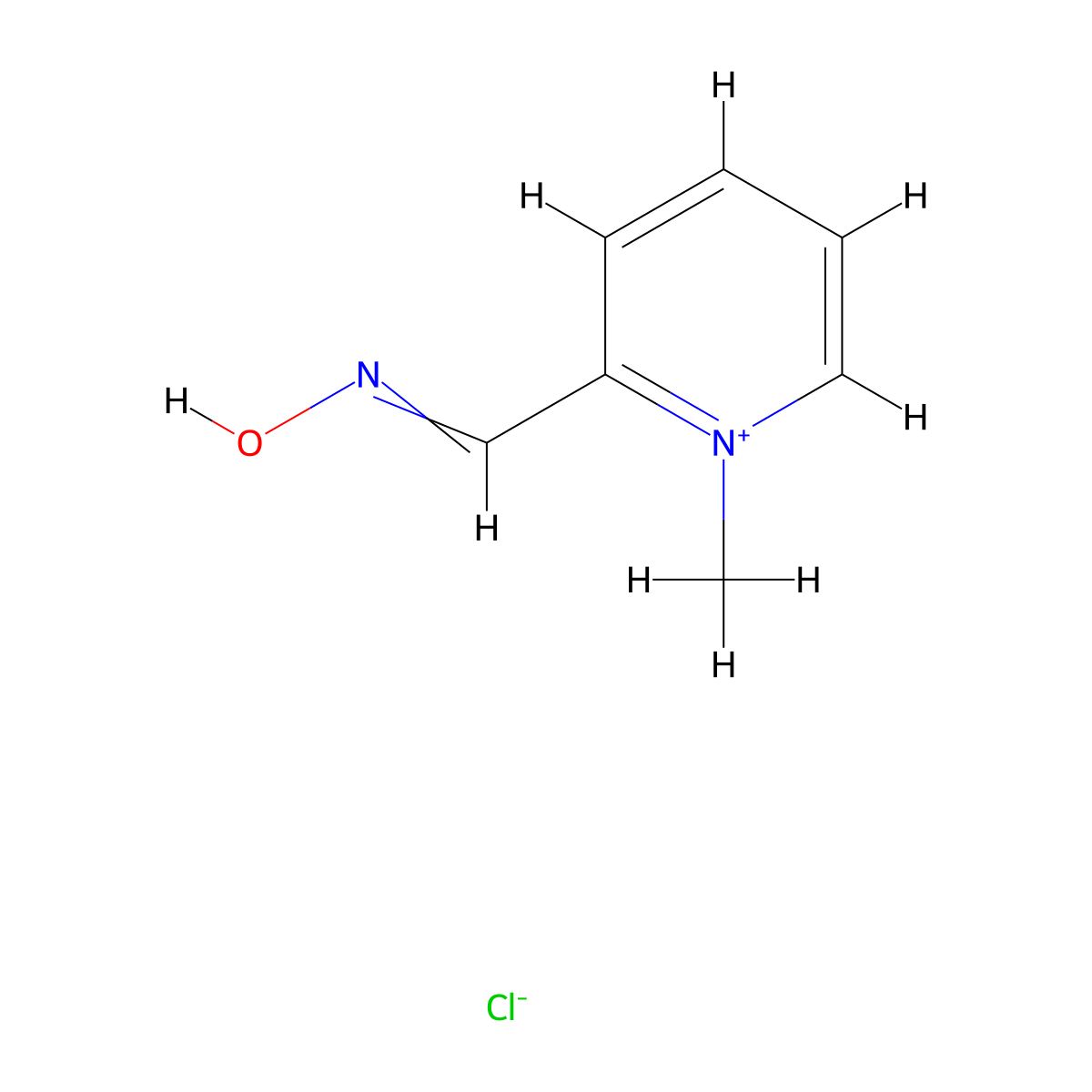 1-Methylpyridinium-2-aldoxime Chloride molecular structure, CAS 118251-39-1