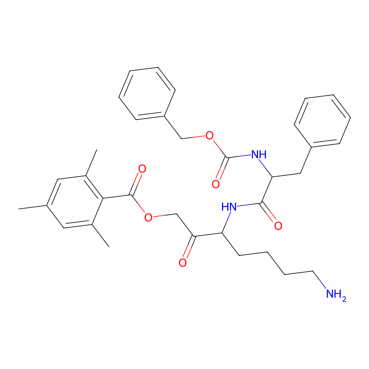 Z-Phe-Lys-2,4,6-trimethylbenzoyloxy-methylketone molecular structure, CAS 118253-05-7