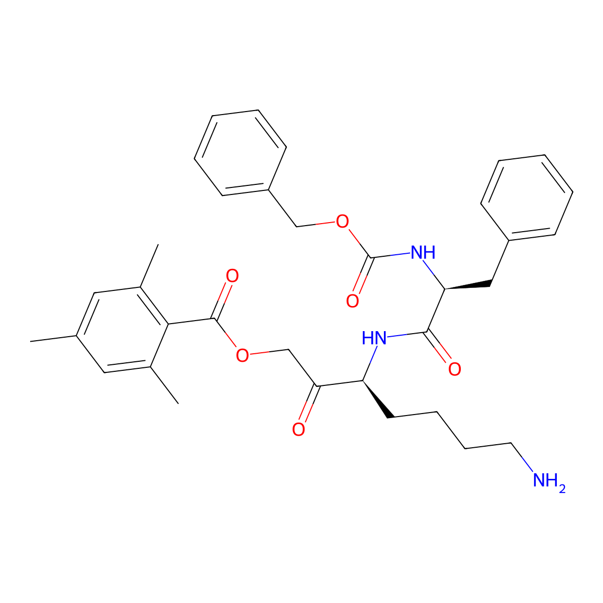 Z-Phe-Lys-2,4,6-trimethylbenzoyloxy-methylketone molecular structure, CAS 118253-05-7
