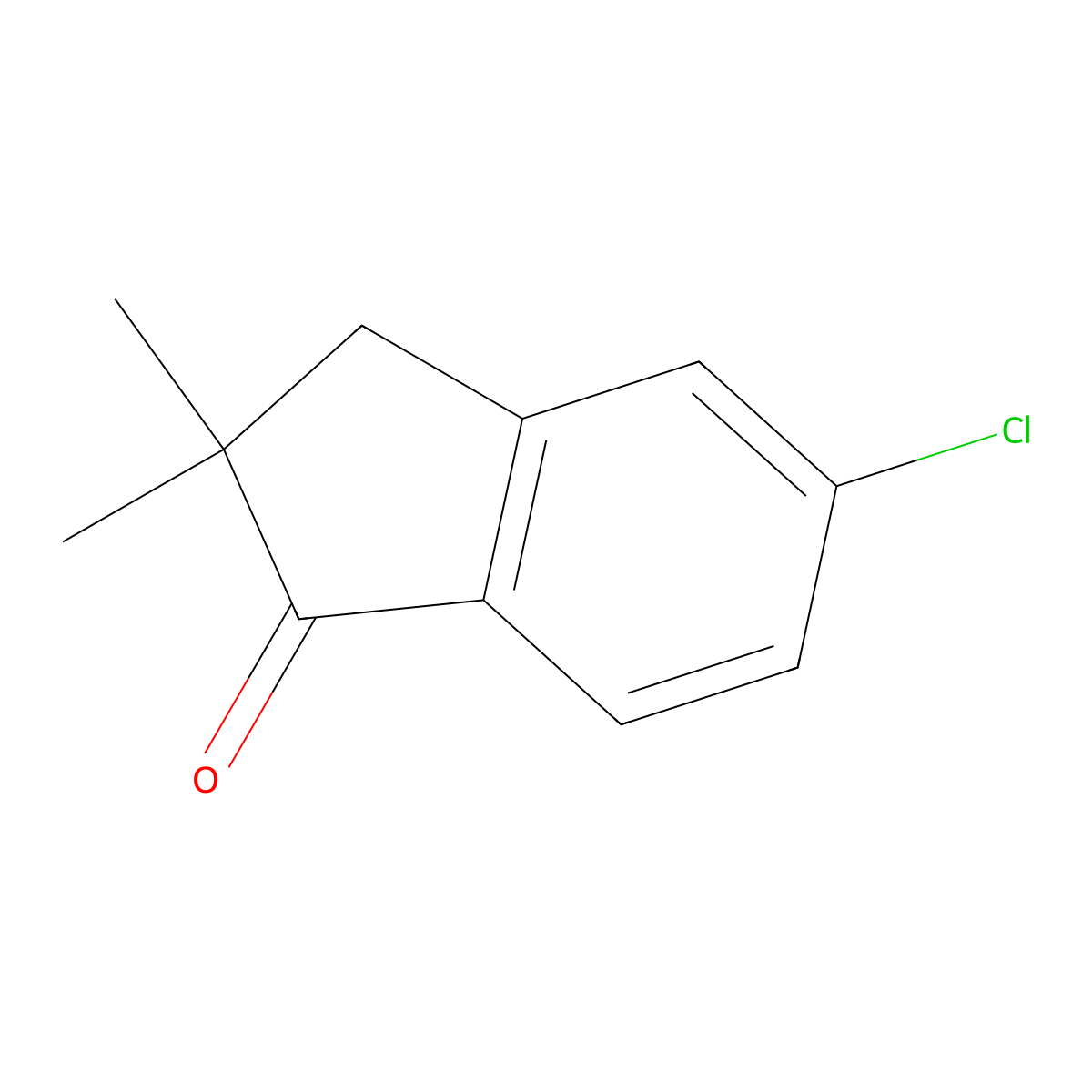 5-Chloro-2,2-dimethyl-2,3-dihydro-1H-inden-1-one molecular structure, CAS 118259-88-4
