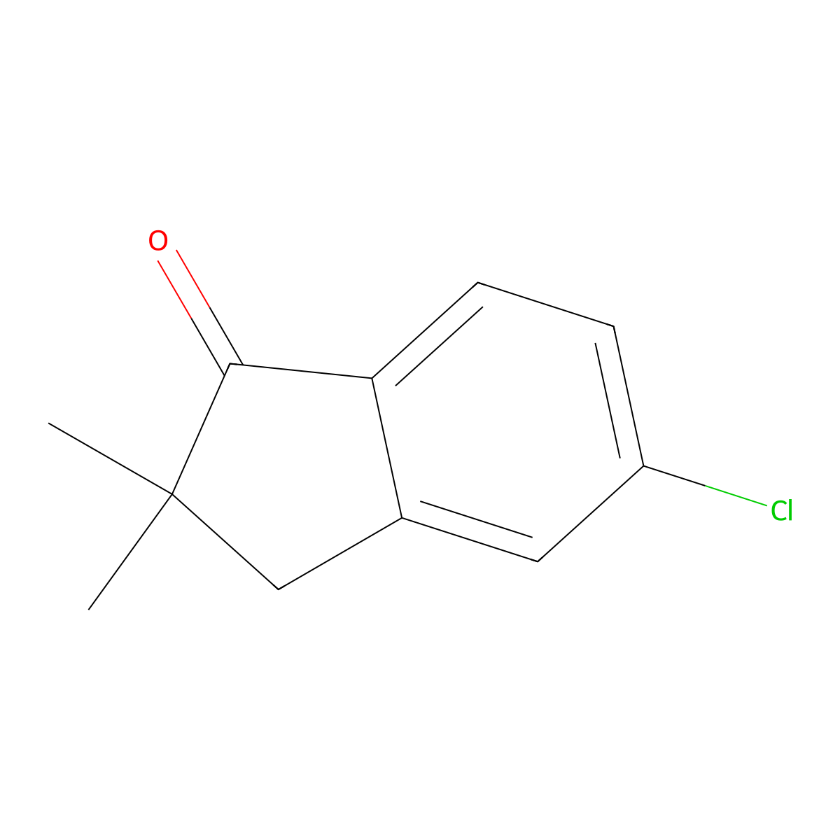 5-Chloro-2,2-dimethyl-2,3-dihydro-1H-inden-1-one molecular structure, CAS 118259-88-4