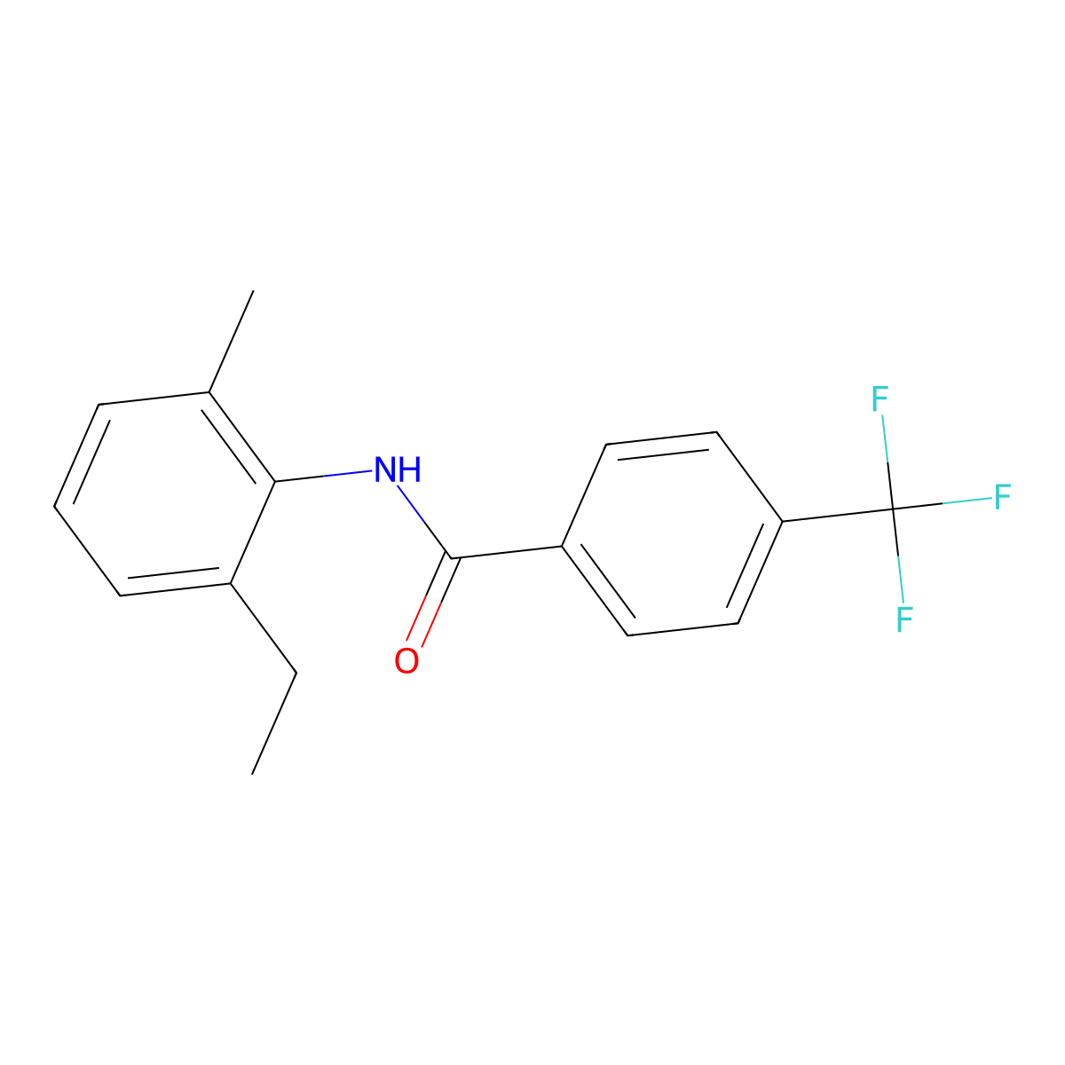 N-(2-ethyl-6-methylphenyl)-4-(trifluoromethyl)benzamide molecular structure, CAS 1182591-25-8