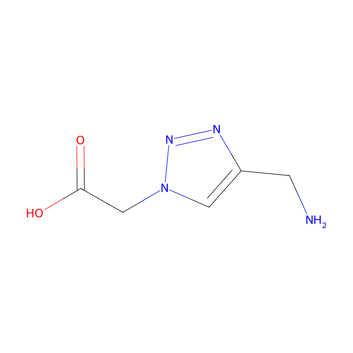 2-[4-(aminomethyl)-1H-1,2,3-triazol-1-yl]acetic acid molecular structure, CAS 1182632-80-9