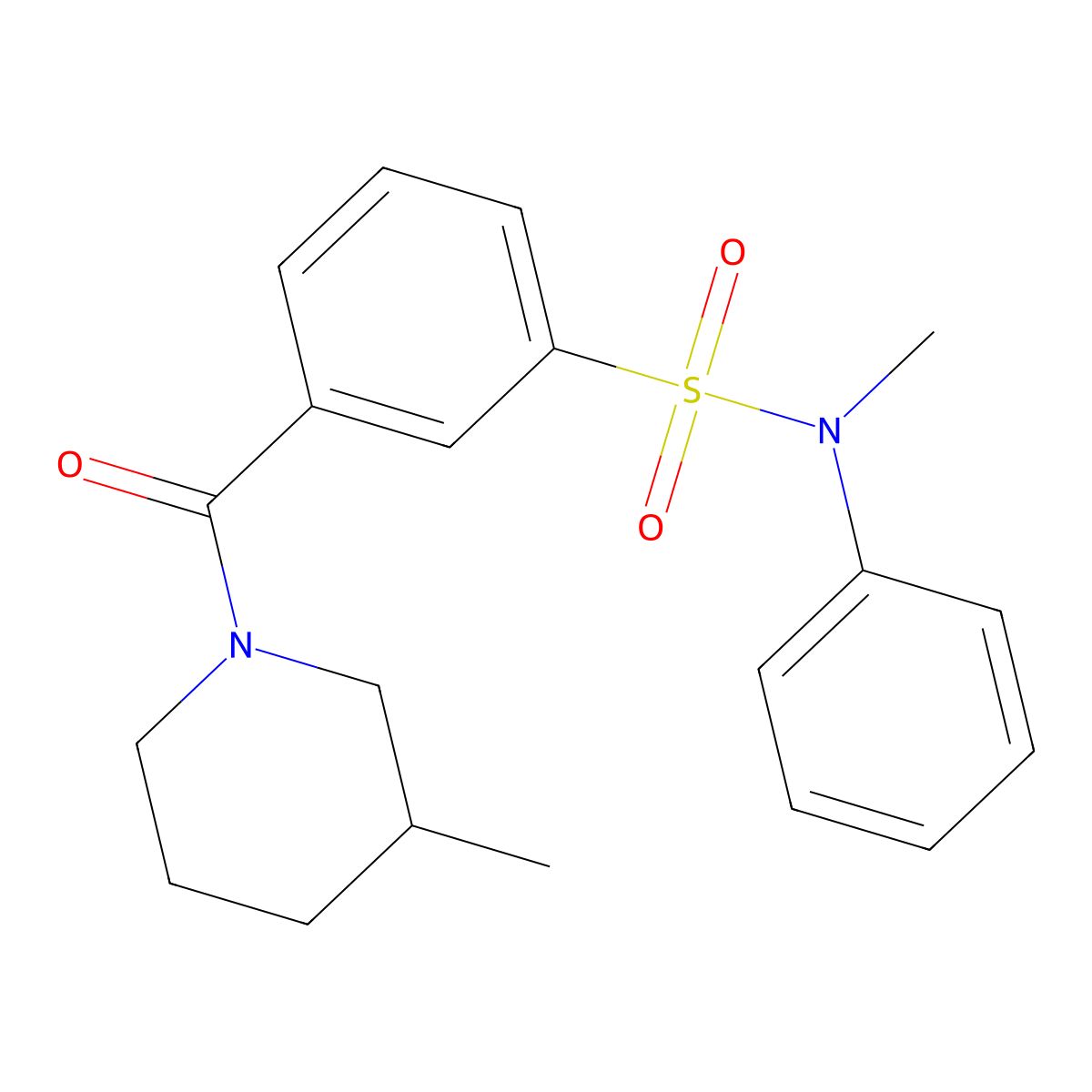 N-methyl-3-[(3-methylpiperidin-1-yl)carbonyl]-N-phenylbenzenesulfonamide molecular structure, CAS 1182643-88-4
