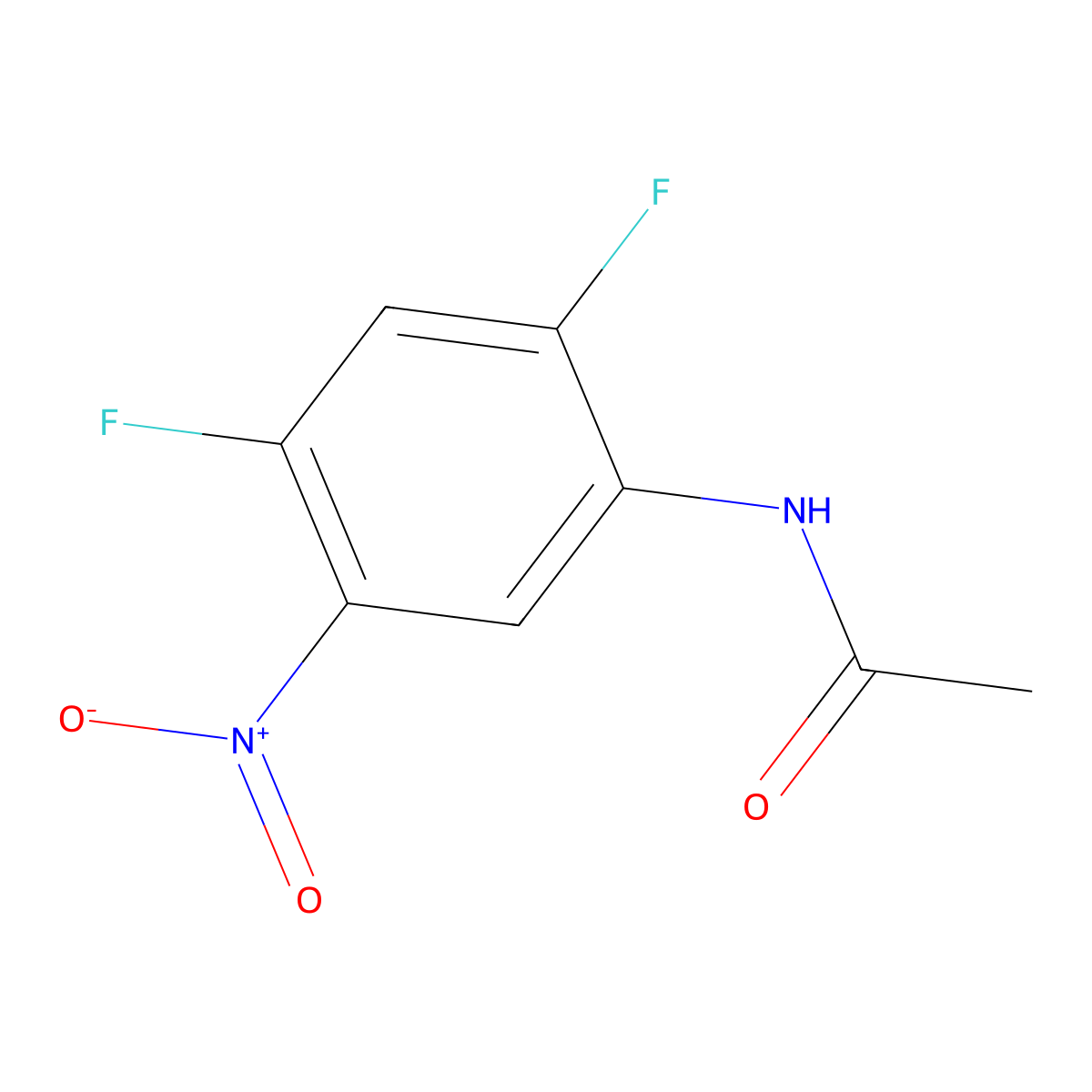 N-(2,4-difluoro-5-nitrophenyl)acetamide molecular structure, CAS 118266-02-7