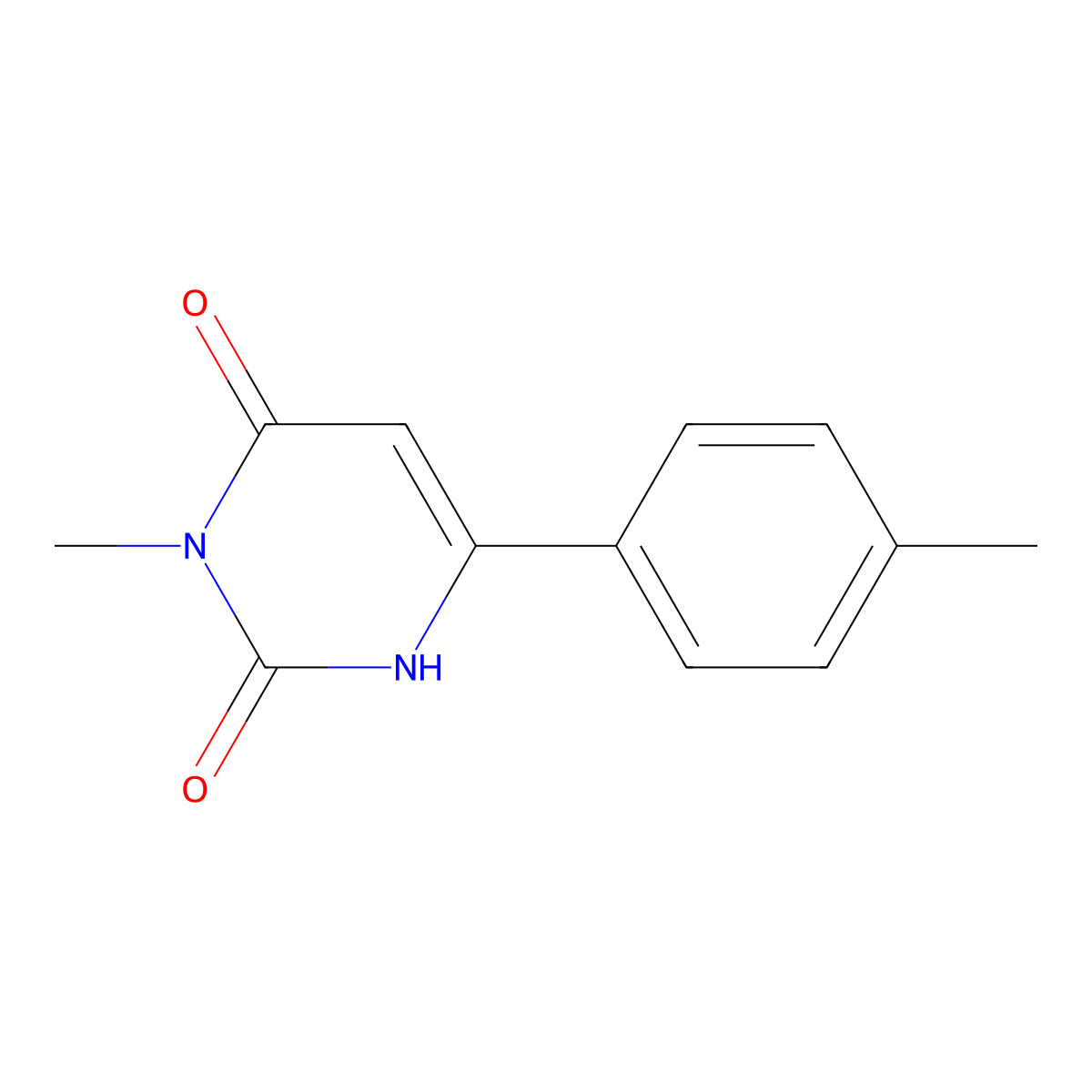 3-Methyl-6-(4-methylphenyl)-1,2,3,4-tetrahydropyrimidine-2,4-dione molecular structure, CAS 118267-11-1