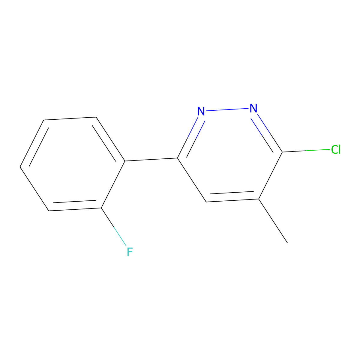3-Chloro-6-(2-fluorophenyl)-4-methylpyridazine molecular structure, CAS 118270-17-0