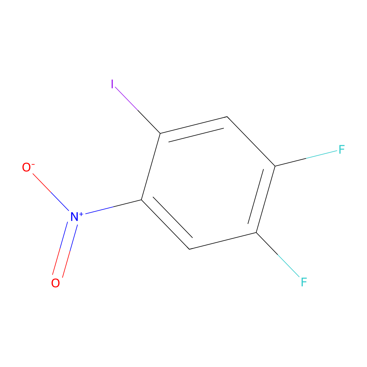 1,2-Difluoro-4-iodo-5-nitrobenzene molecular structure, CAS 1182709-37-0