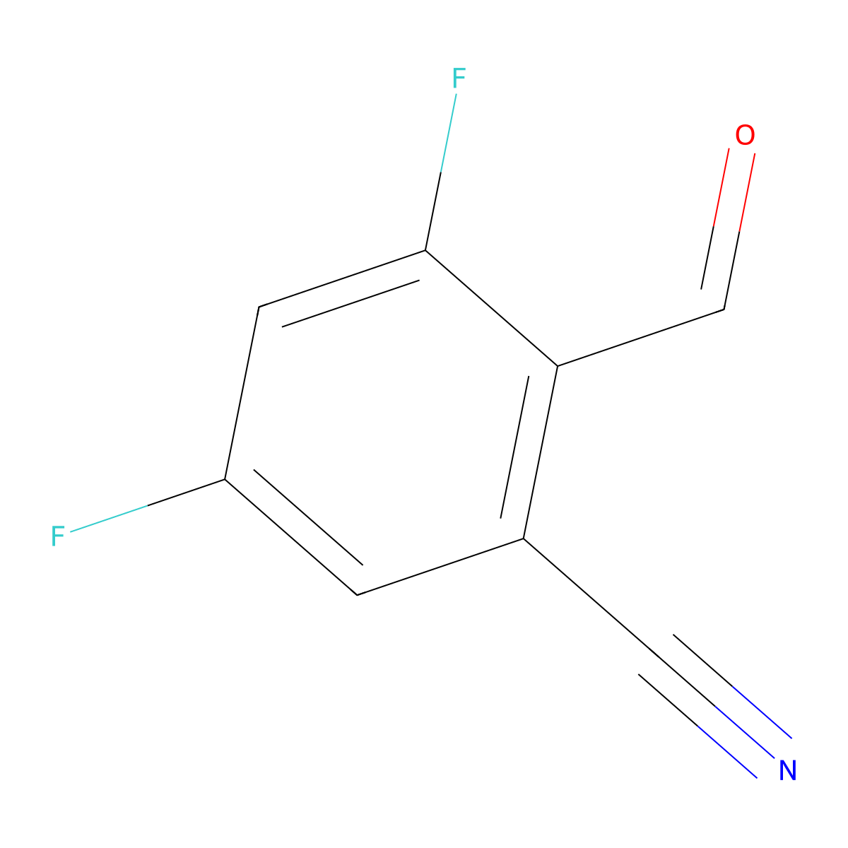 3,5-Difluoro-2-formylbenzonitrile molecular structure, CAS 1182709-64-3