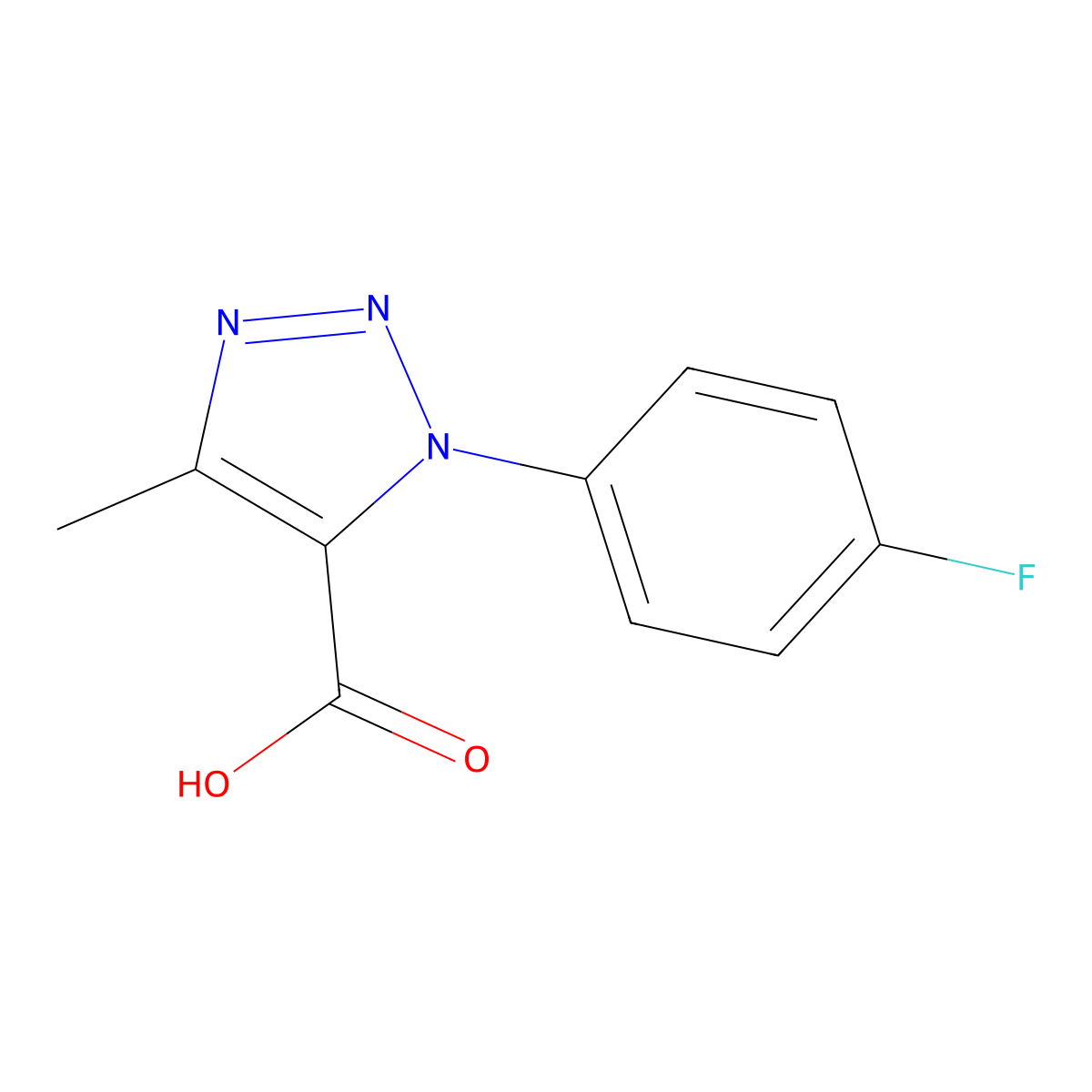 1-(4-fluorophenyl)-4-methyl-1H-1,2,3-triazole-5-carboxylic acid molecular structure, CAS 1182710-60-6