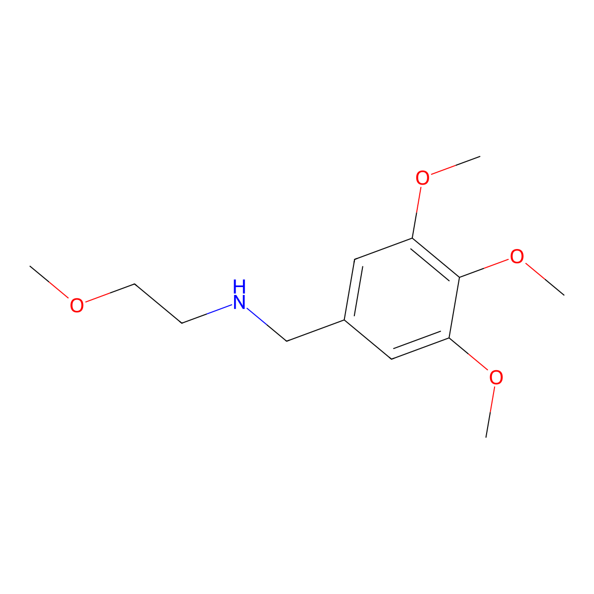 2-methoxy-N-(3,4,5-trimethoxybenzyl)ethanamine molecular structure, CAS 118272-52-9