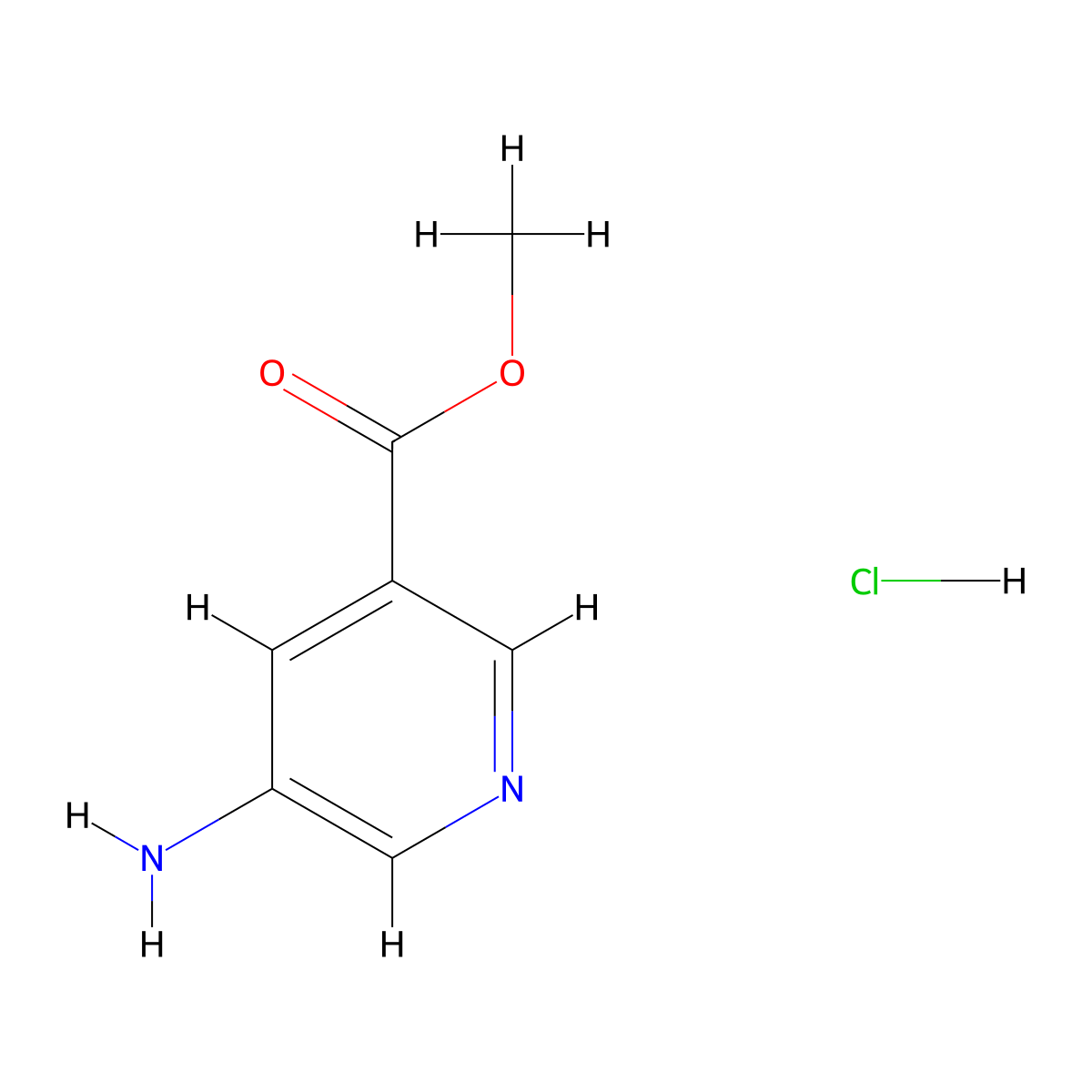 Methyl 5-aminonicotinate hydrochloride molecular structure, CAS 1182721-48-7