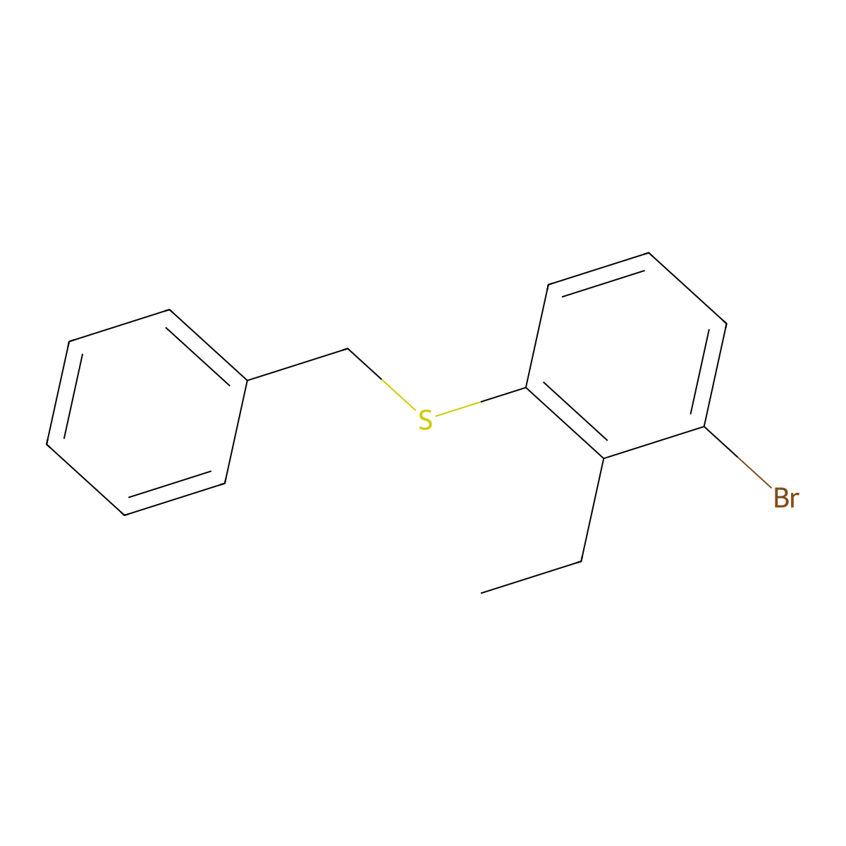 Benzyl(3-bromo-2-ethylphenyl)sulfane molecular structure, CAS 1182728-08-0