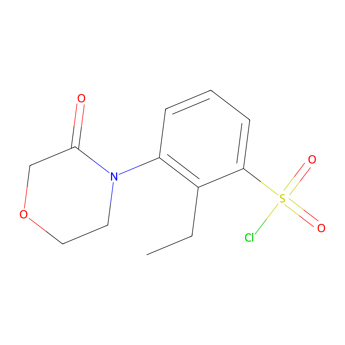2-Ethyl-3-(3-oxomorpholino)benzene-1-sulfonyl chloride molecular structure, CAS 1182728-12-6