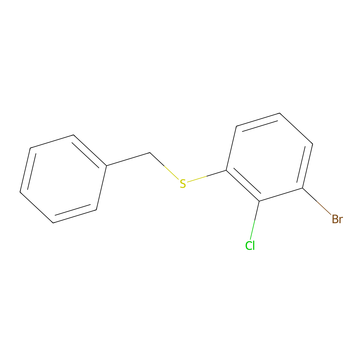 Benzyl(3-bromo-2-chlorophenyl)sulfane molecular structure, CAS 1182728-20-6