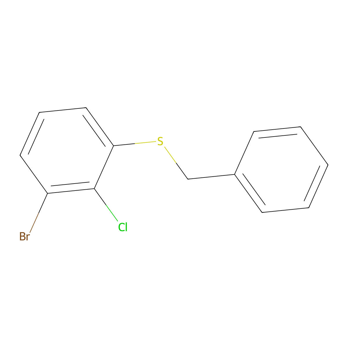 Benzyl(3-bromo-2-chlorophenyl)sulfane molecular structure, CAS 1182728-20-6
