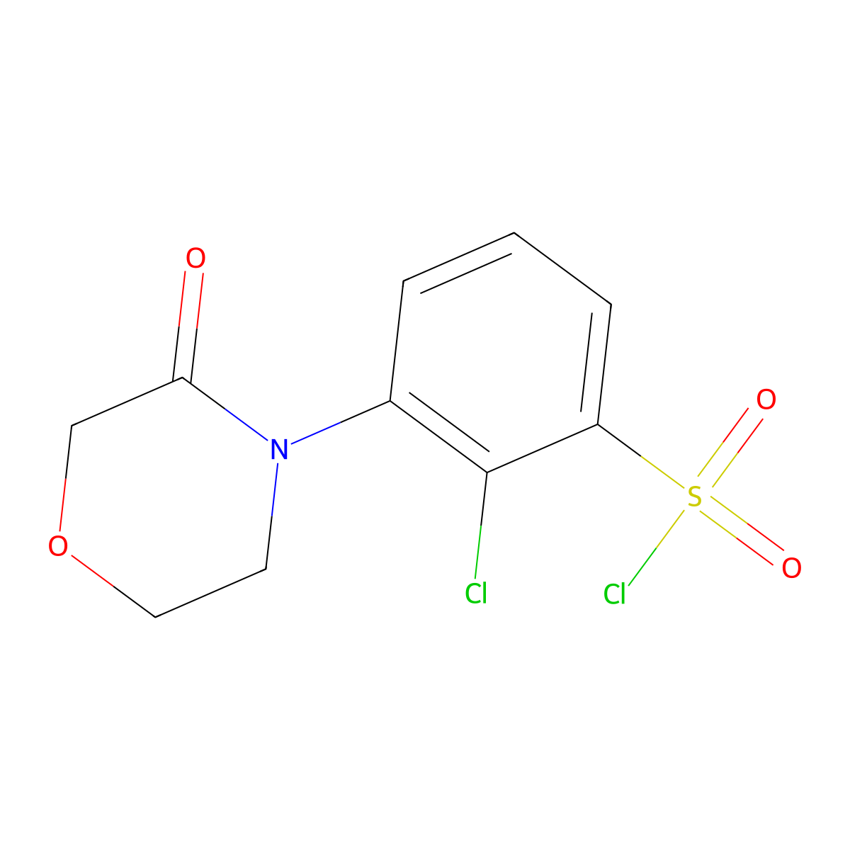 2-Chloro-3-(3-oxomorpholino)benzene-1-sulfonyl chloride molecular structure, CAS 1182728-24-0
