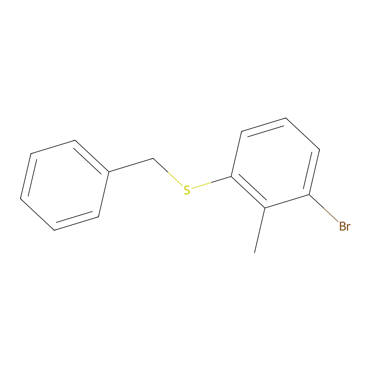 Benzyl(3-bromo-2-methylphenyl)sulfane molecular structure, CAS 1182728-66-0