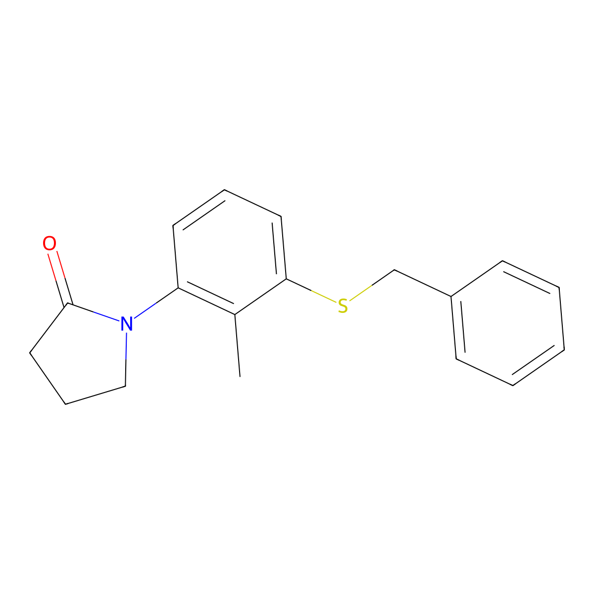1-(3-(Benzylthio)-2-methylphenyl)pyrrolidin-2-one molecular structure, CAS 1182728-68-2