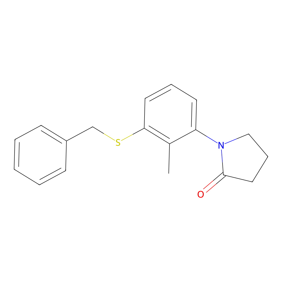 1-(3-(Benzylthio)-2-methylphenyl)pyrrolidin-2-one molecular structure, CAS 1182728-68-2