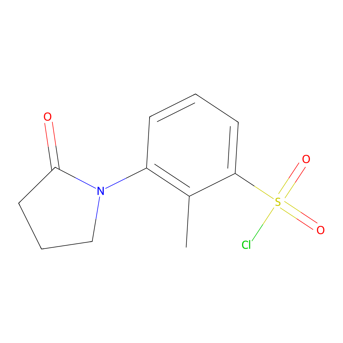 2-Methyl-3-(2-oxopyrrolidin-1-YL)benzene-1-sulfonyl chloride molecular structure, CAS 1182728-70-6