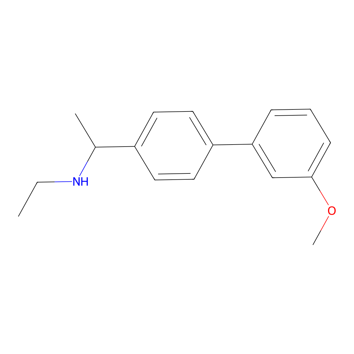Ethyl({1-[4-(3-methoxyphenyl)phenyl]ethyl})amine molecular structure, CAS 1182736-20-4