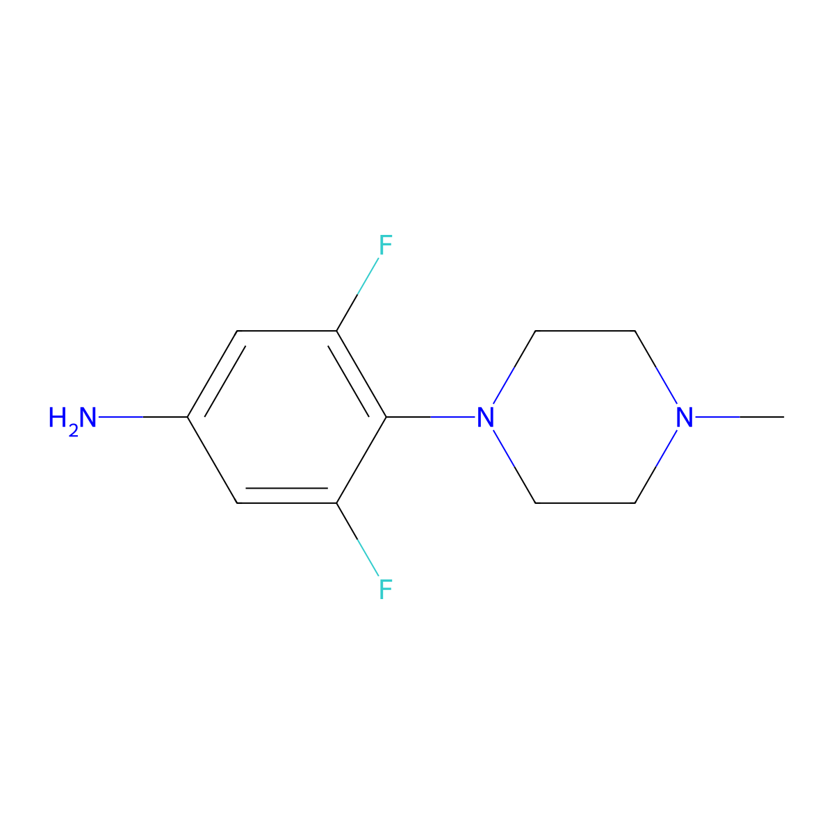 3,5-Difluoro-4-(4-methylpiperazin-1-yl)aniline molecular structure, CAS 1182736-56-6