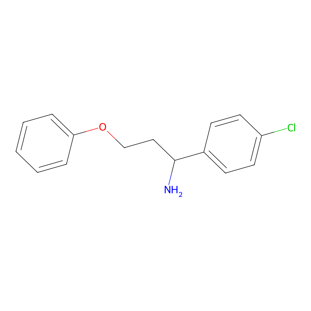 1-(4-Chlorophenyl)-3-phenoxypropan-1-amine molecular structure, CAS 1182738-70-0