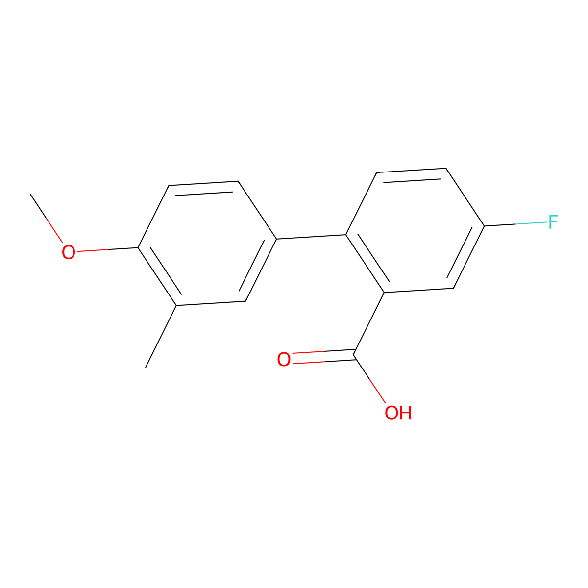 5-Fluoro-2-(4-methoxy-3-methylphenyl)benzoic acid molecular structure, CAS 1182741-34-9