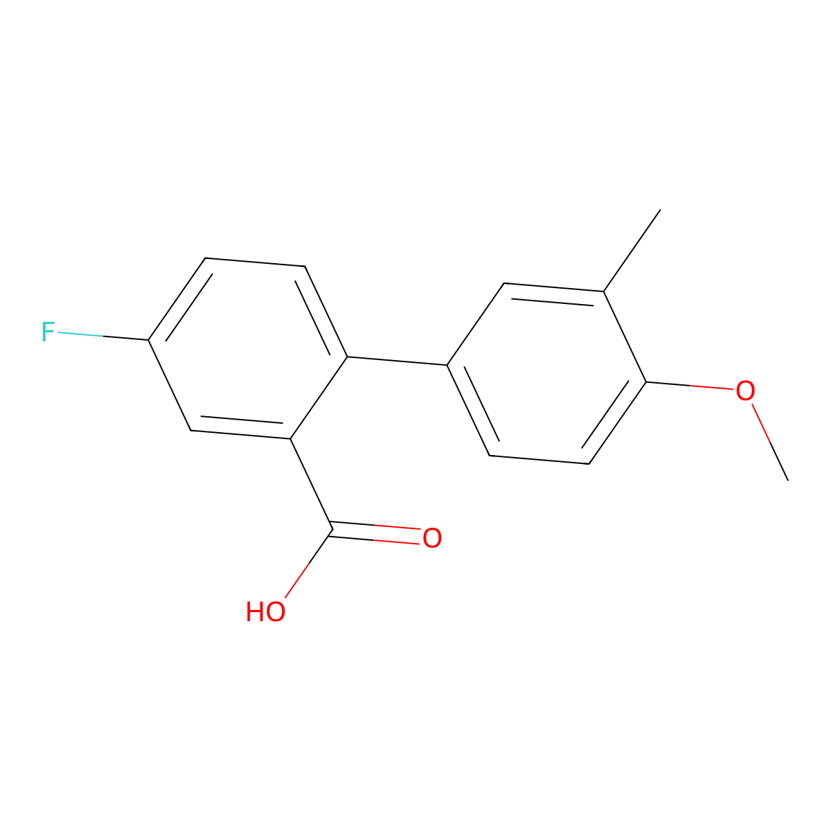 5-Fluoro-2-(4-methoxy-3-methylphenyl)benzoic acid molecular structure, CAS 1182741-34-9