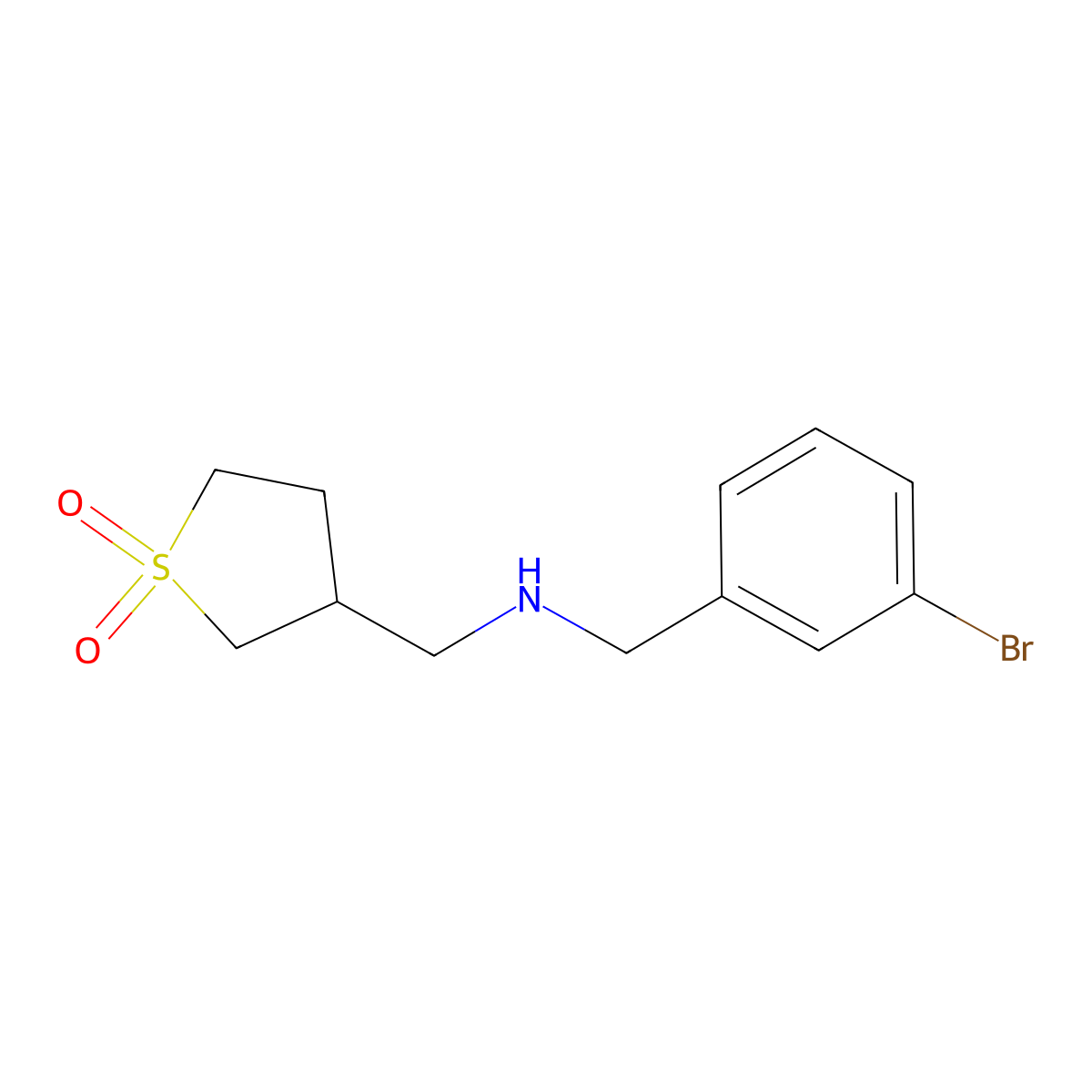 3-({[(3-Bromophenyl)methyl]amino}methyl)-1lambda6-thiolane-1,1-dione molecular structure, CAS 1182742-28-4