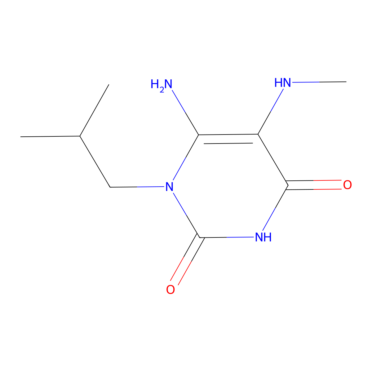 6-Amino-1-isobutyl-5-(methylamino)pyrimidine-2,4(1H,3H)-dione molecular structure, CAS 1182745-30-7
