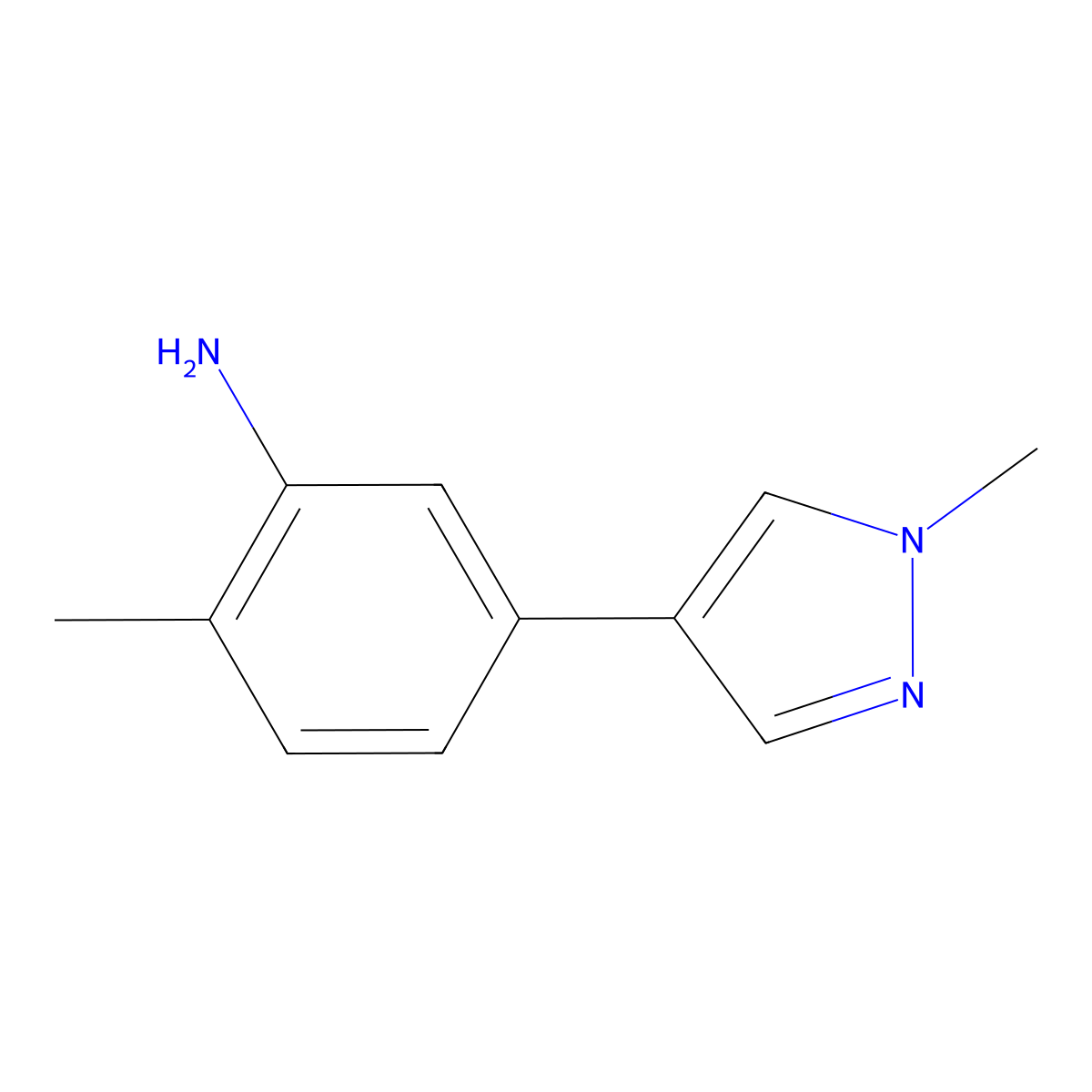 2-Methyl-5-(1-methyl-1H-pyrazol-4-YL)aniline molecular structure, CAS 1182746-38-8