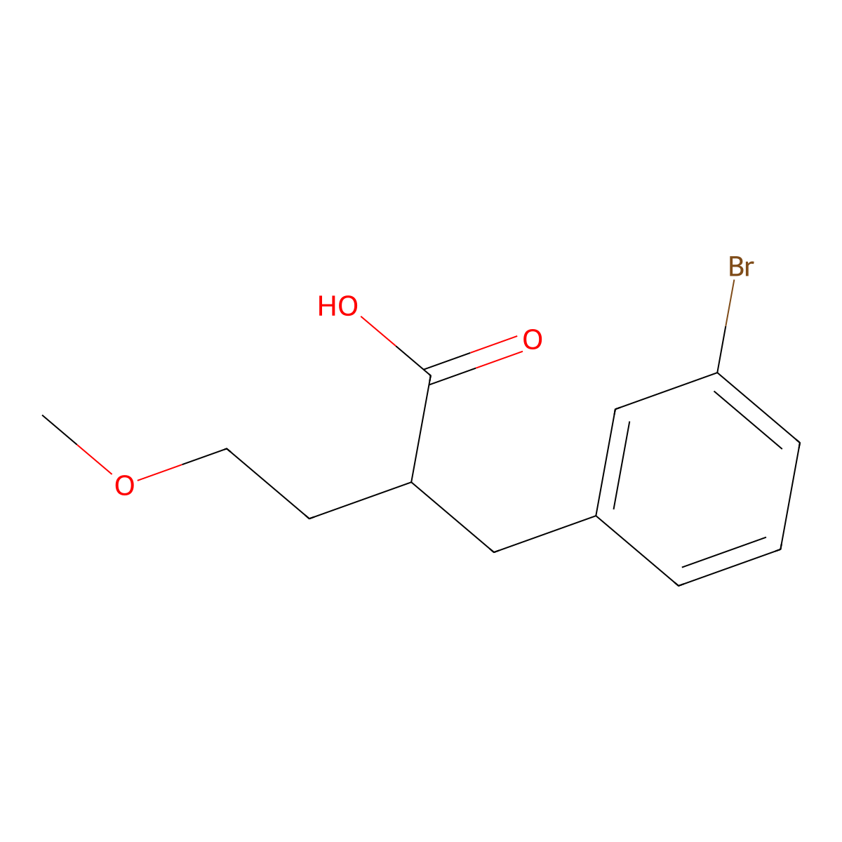 2-[(3-Bromophenyl)methyl]-4-methoxybutanoic acid molecular structure, CAS 1182757-92-1