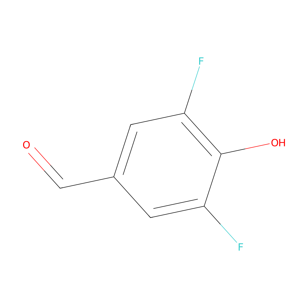 3,5-Difluoro-4-hydroxybenzaldehyde molecular structure, CAS 118276-06-5