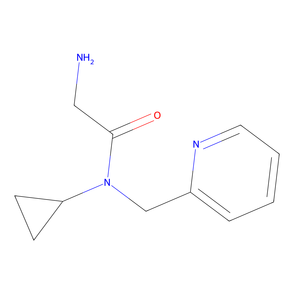 2-Amino-N-cyclopropyl-N-pyridin-2-ylmethyl-acetamide molecular structure, CAS 1182760-76-4