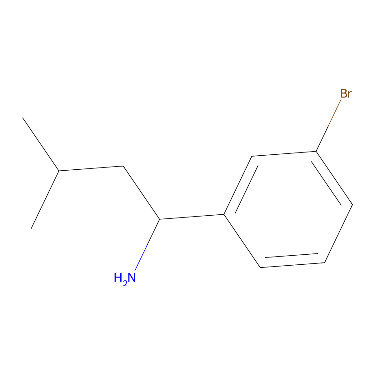 1-(3-Bromophenyl)-3-methylbutan-1-amine molecular structure, CAS 1182763-31-0