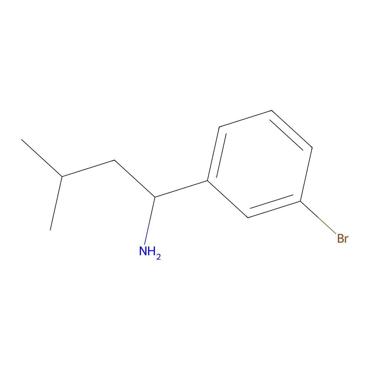 1-(3-Bromophenyl)-3-methylbutan-1-amine molecular structure, CAS 1182763-31-0