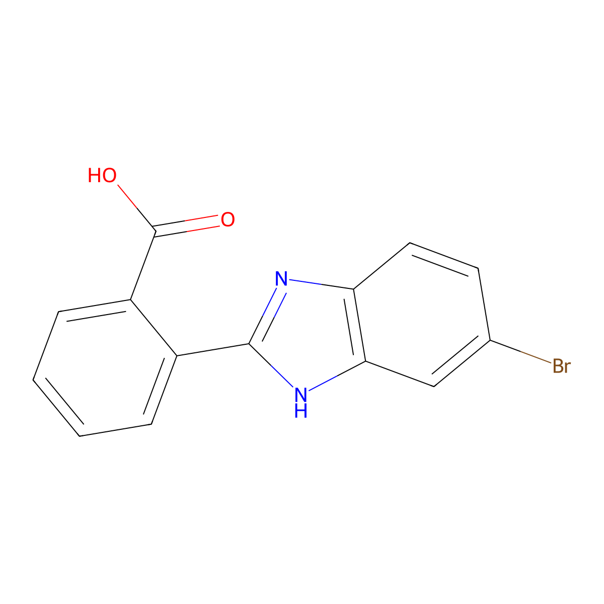 2-(6-bromo-1H-1,3-benzodiazol-2-yl)benzoic acid molecular structure, CAS 1182766-43-3
