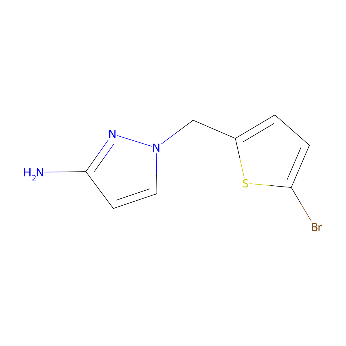 1-[(5-Bromothiophen-2-YL)methyl]-1H-pyrazol-3-amine molecular structure, CAS 1182767-09-4