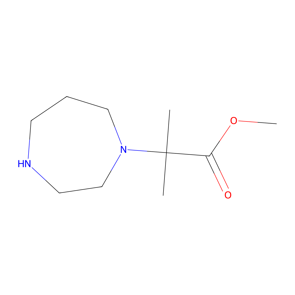 Methyl 2-(1,4-diazepan-1-yl)-2-methylpropanoate molecular structure, CAS 1182774-80-6