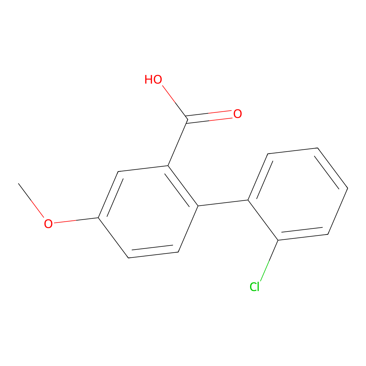 2-(2-Chlorophenyl)-5-methoxybenzoic acid molecular structure, CAS 1182775-53-6